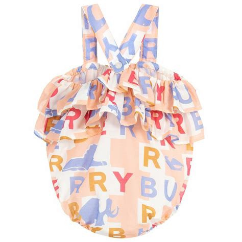 girls caryline logo-print ruffle romper burberry|burberry kids clothing.